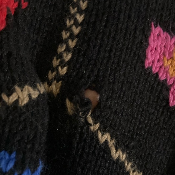 vintage 90s Hunt Club black floral heavy knit sweater - Picture 8 of 9